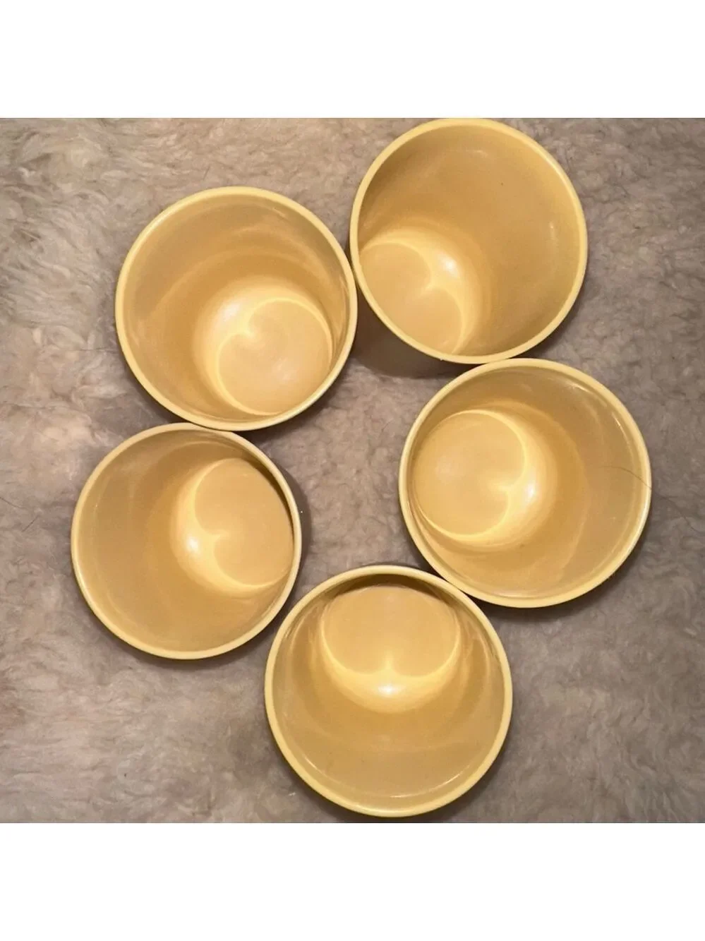 Vintage 1970s Tupperware Harvest Gold Tumblers / Juice Cups 1251-15 Set of 5 MCM